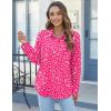 imageHOTOUCH Womens Button Down Shirts Long Sleeve Dress Shirts Casual V Neck Collared Tops Work Office Blouse with PocketHot Pink Floral