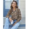 imageHOTOUCH Womens Button Down Shirts Long Sleeve Dress Shirts Casual V Neck Collared Tops Work Office Blouse with PocketLeopard