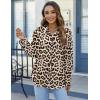 imageHOTOUCH Womens Button Down Shirts Long Sleeve Dress Shirts Casual V Neck Collared Tops Work Office Blouse with PocketLeopard