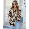 imageHOTOUCH Womens Button Down Shirts Long Sleeve Dress Shirts Casual V Neck Collared Tops Work Office Blouse with PocketLeopard