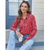 imageHOTOUCH Womens Button Down Shirts Long Sleeve Dress Shirts Casual V Neck Collared Tops Work Office Blouse with PocketRed Floral