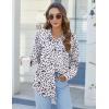 imageHOTOUCH Womens Button Down Shirts Long Sleeve Dress Shirts Casual V Neck Collared Tops Work Office Blouse with PocketWhite Floral