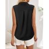 imageHOTOUCH Womens Sleeveless Button Down Shirt Tops V Neck Business Casual Collared Blouses Tank TopBlack