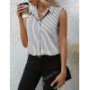 imageHOTOUCH Womens Sleeveless Button Down Shirt Tops V Neck Business Casual Collared Blouses Tank TopBlack White Striped