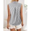 imageHOTOUCH Womens Sleeveless Button Down Shirt Tops V Neck Business Casual Collared Blouses Tank TopBlack White Striped
