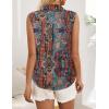 imageHOTOUCH Womens Sleeveless Button Down Shirt Tops V Neck Business Casual Collared Blouses Tank TopBohomian Brown