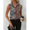 imageHOTOUCH Womens Sleeveless Button Down Shirt Tops V Neck Business Casual Collared Blouses Tank TopBohomian Brown