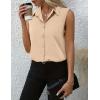 imageHOTOUCH Womens Sleeveless Button Down Shirt Tops V Neck Business Casual Collared Blouses Tank TopCream