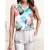 imageHOTOUCH Womens Sleeveless Button Down Shirt Tops V Neck Business Casual Collared Blouses Tank TopMulticolor