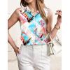 imageHOTOUCH Womens Sleeveless Button Down Shirt Tops V Neck Business Casual Collared Blouses Tank TopMulticolor
