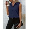 imageHOTOUCH Womens Sleeveless Button Down Shirt Tops V Neck Business Casual Collared Blouses Tank TopNavy