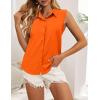 imageHOTOUCH Womens Sleeveless Button Down Shirt Tops V Neck Business Casual Collared Blouses Tank TopOrange