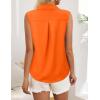 imageHOTOUCH Womens Sleeveless Button Down Shirt Tops V Neck Business Casual Collared Blouses Tank TopOrange