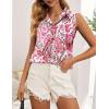 imageHOTOUCH Womens Sleeveless Button Down Shirt Tops V Neck Business Casual Collared Blouses Tank TopPink Paisley