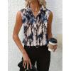 imageHOTOUCH Womens Sleeveless Button Down Shirt Tops V Neck Business Casual Collared Blouses Tank TopTiedyeing Gold