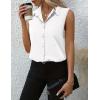 imageHOTOUCH Womens Sleeveless Button Down Shirt Tops V Neck Business Casual Collared Blouses Tank TopWhite