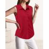 imageHOTOUCH Womens Sleeveless Button Down Shirt Tops V Neck Business Casual Collared Blouses Tank TopWine Red