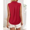 imageHOTOUCH Womens Sleeveless Button Down Shirt Tops V Neck Business Casual Collared Blouses Tank TopWine Red