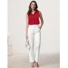 imageHOTOUCH Womens Sleeveless Button Down Shirt Tops V Neck Business Casual Collared Blouses Tank TopWine Red
