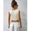 imageZeagoo Womens 2025 Sexy Square Neck Sleeveless Crop Tops Trendy Basic Ribbed Tank TopsAwhite