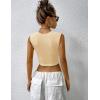 imageZeagoo Womens 2025 Sexy Square Neck Sleeveless Crop Tops Trendy Basic Ribbed Tank TopsBeige