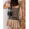 imageZeagoo Womens 2025 Sexy Square Neck Sleeveless Crop Tops Trendy Basic Ribbed Tank TopsClassic Brown