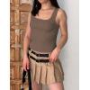 imageZeagoo Womens 2025 Sexy Square Neck Sleeveless Crop Tops Trendy Basic Ribbed Tank TopsClassic Brown