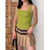 imageZeagoo Womens 2025 Sexy Square Neck Sleeveless Crop Tops Trendy Basic Ribbed Tank TopsClassic Green