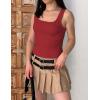 imageZeagoo Womens 2025 Sexy Square Neck Sleeveless Crop Tops Trendy Basic Ribbed Tank TopsClassic Red