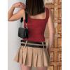 imageZeagoo Womens 2025 Sexy Square Neck Sleeveless Crop Tops Trendy Basic Ribbed Tank TopsClassic Red