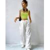 imageZeagoo Womens 2025 Sexy Square Neck Sleeveless Crop Tops Trendy Basic Ribbed Tank TopsNeon Green