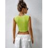 imageZeagoo Womens 2025 Sexy Square Neck Sleeveless Crop Tops Trendy Basic Ribbed Tank TopsNeon Green