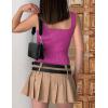 imageZeagoo Womens 2025 Sexy Square Neck Sleeveless Crop Tops Trendy Basic Ribbed Tank TopsRose Red