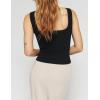 imageZeagoo Womens 2025 Sexy Square Neck Sleeveless Crop Tops Trendy Basic Ribbed Tank TopsVersatile Black
