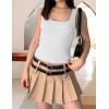 imageZeagoo Womens 2025 Sexy Square Neck Sleeveless Crop Tops Trendy Basic Ribbed Tank TopsVersatile White