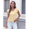 imageZeagoo Womens 3 Pack Cap Sleeve T Shirts V Neck Basic Tees Tops with Pocket Fashion Trendy Casual Summer Outfits Clothes 20253 Packbeige  White  Black