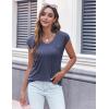 imageZeagoo Womens 3 Pack Cap Sleeve T Shirts V Neck Basic Tees Tops with Pocket Fashion Trendy Casual Summer Outfits Clothes 20253 Packdark Blue  Wine Red  Black