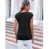 imageZeagoo Womens 3 Pack Cap Sleeve T Shirts V Neck Basic Tees Tops with Pocket Fashion Trendy Casual Summer Outfits Clothes 20253 Packdark Blue  Wine Red  Black