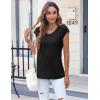 imageZeagoo Womens 3 Pack Cap Sleeve T Shirts V Neck Basic Tees Tops with Pocket Fashion Trendy Casual Summer Outfits Clothes 2025Black