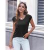 imageZeagoo Womens 3 Pack Cap Sleeve T Shirts V Neck Basic Tees Tops with Pocket Fashion Trendy Casual Summer Outfits Clothes 2025Black