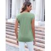 imageZeagoo Womens 3 Pack Cap Sleeve T Shirts V Neck Basic Tees Tops with Pocket Fashion Trendy Casual Summer Outfits Clothes 2025Light Green