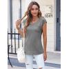 imageZeagoo Womens 3 Pack Cap Sleeve T Shirts V Neck Basic Tees Tops with Pocket Fashion Trendy Casual Summer Outfits Clothes 2025Light Grey