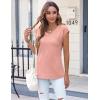imageZeagoo Womens 3 Pack Cap Sleeve T Shirts V Neck Basic Tees Tops with Pocket Fashion Trendy Casual Summer Outfits Clothes 2025Pink