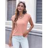 imageZeagoo Womens 3 Pack Cap Sleeve T Shirts V Neck Basic Tees Tops with Pocket Fashion Trendy Casual Summer Outfits Clothes 2025Pink
