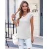 imageZeagoo Womens 3 Pack Cap Sleeve T Shirts V Neck Basic Tees Tops with Pocket Fashion Trendy Casual Summer Outfits Clothes 2025White