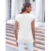 imageZeagoo Womens 3 Pack Cap Sleeve T Shirts V Neck Basic Tees Tops with Pocket Fashion Trendy Casual Summer Outfits Clothes 2025White