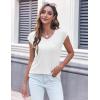 imageZeagoo Womens 3 Pack Cap Sleeve T Shirts V Neck Basic Tees Tops with Pocket Fashion Trendy Casual Summer Outfits Clothes 2025White