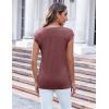 imageZeagoo Womens 3 Pack Cap Sleeve T Shirts V Neck Basic Tees Tops with Pocket Fashion Trendy Casual Summer Outfits Clothes 2025Wine Red