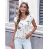 imageZeagoo Womens 3 Pack Cap Sleeve T Shirts V Neck Basic Tees Tops with Pocket Fashion Trendy Casual Summer Outfits Clothes 2025Zblue Flower