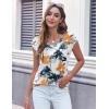imageZeagoo Womens 3 Pack Cap Sleeve T Shirts V Neck Basic Tees Tops with Pocket Fashion Trendy Casual Summer Outfits Clothes 2025Ztie Dye Flower
